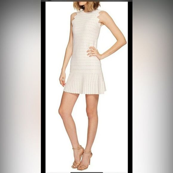 Ted Baker London RELIOA Flippy Metallic Jacquard Pink Dress Size 12 / 14 USA - 5 - Picture 15 of 16